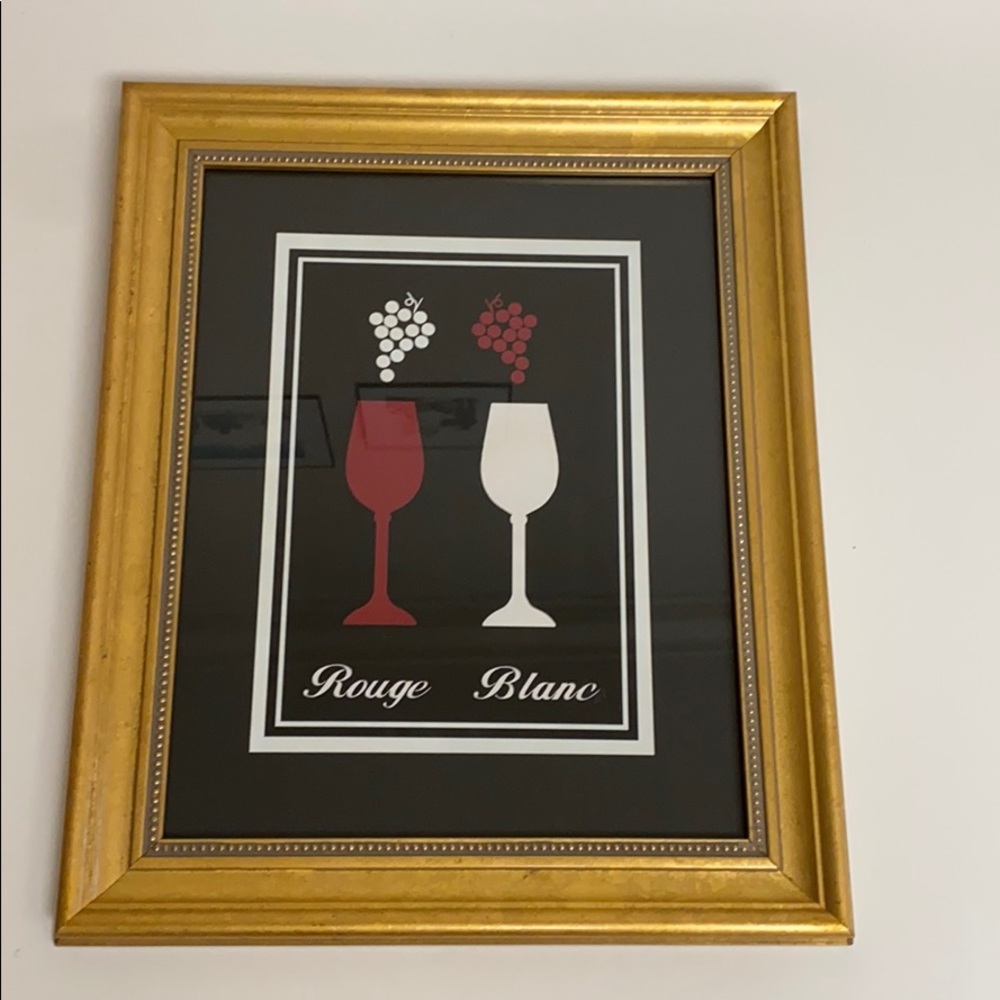 NWT Rouge Blanc Wine Framed Artwork 🖼 🍷 🍇❤️🤍